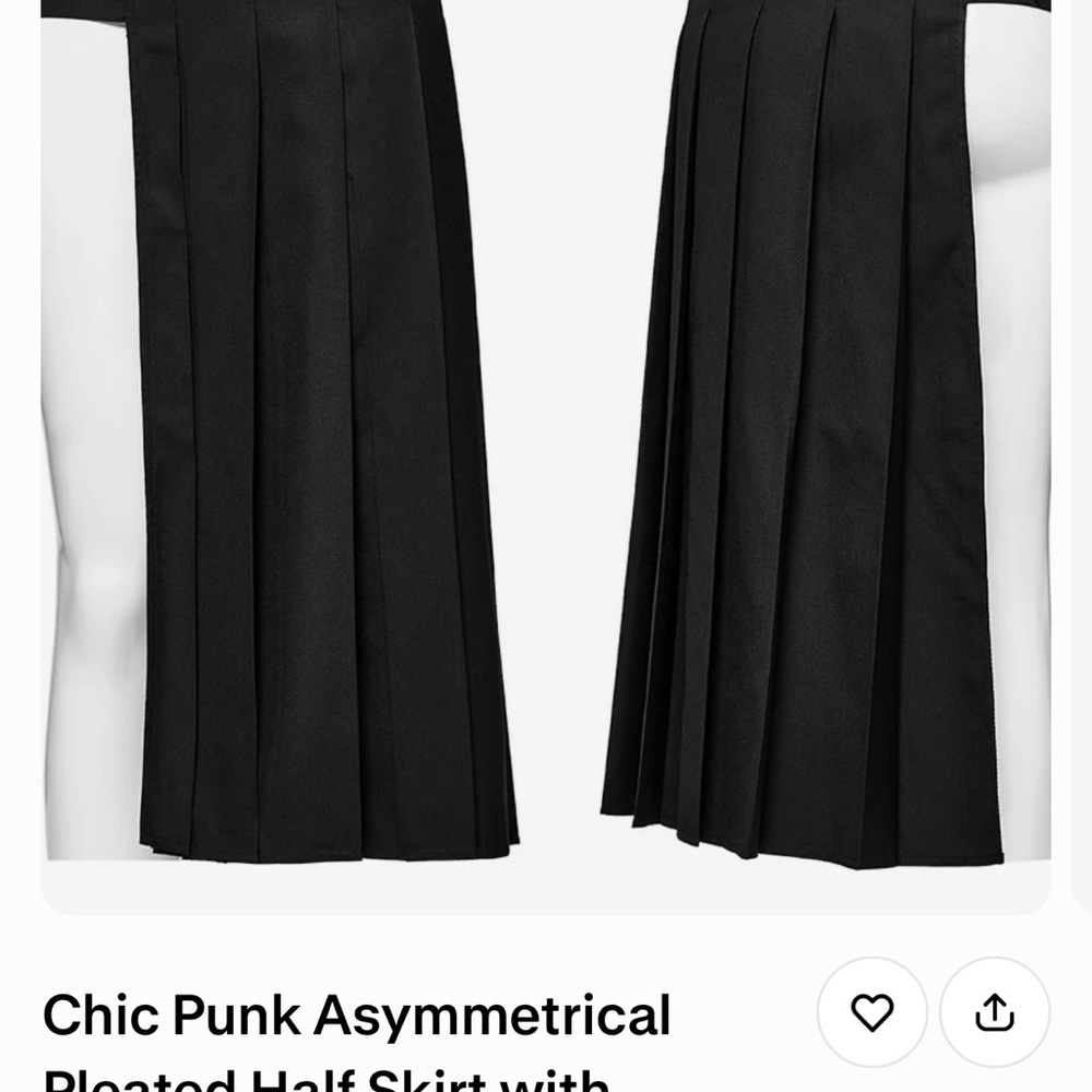 Chic Punk Asymmetrical Pleated Half Skirt - Black
